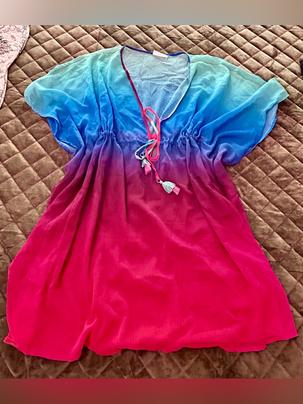 Bleu Rod Beattie Ombre Pink to Blue Swim Coverup